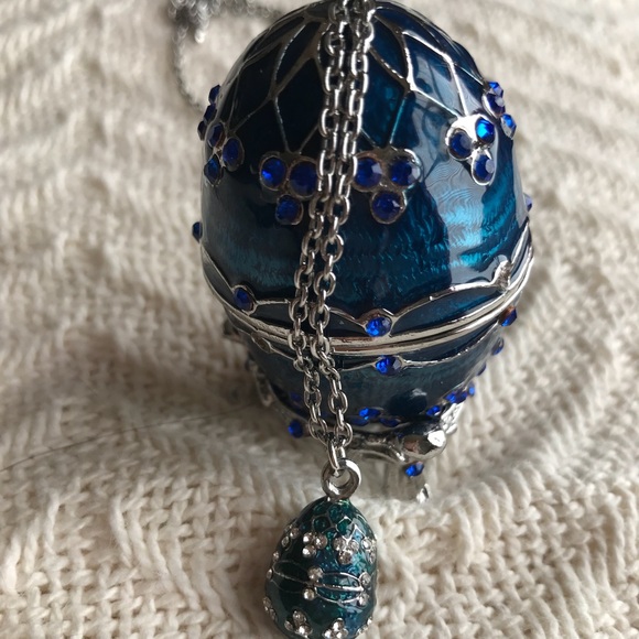 Jewelry - Imperial Egg Royal Blue Necklace w/ egg case